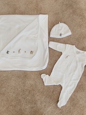 Restoration Hardware RH Baby Classic White 3 Piece Set Size 0 - 6 Months